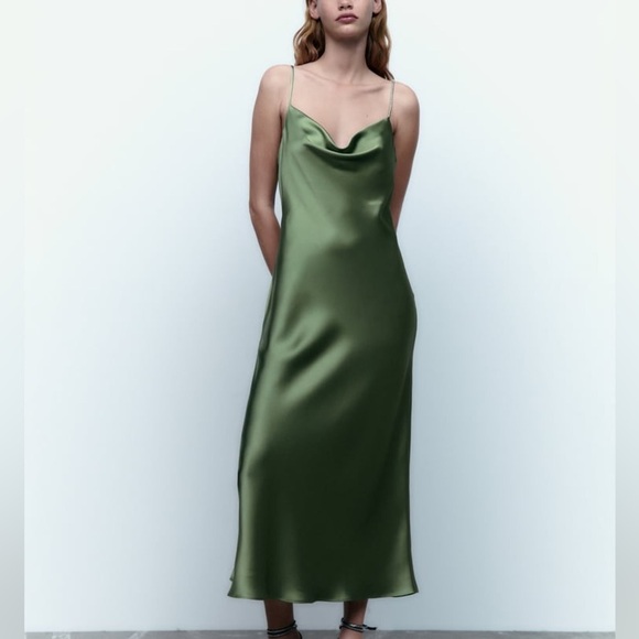 ZARA SPARKLY STRAP SLIP DRESS S - Picture 1 of 17